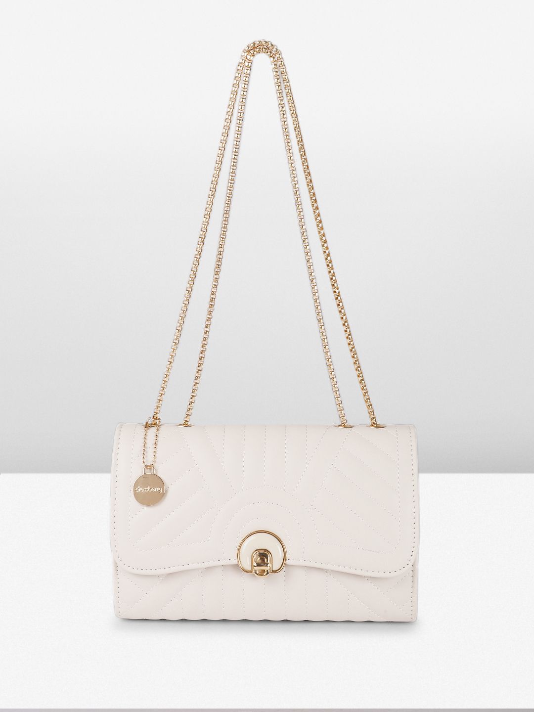 DressBerry Textured Structured Shoulder Bag With Quilted