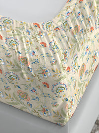 TRIDENT English Chintz Soft Comfort 210TC King Pure Cotton 1 Fitted Sheet with 2 Pillow Covers