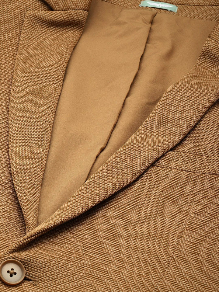 Park Avenue Super Slim Fit Self Design Notched Lapel Single-Breasted Formal Blazer