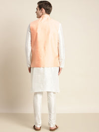 SOJANYA Men Off White Ethnic Motifs Embroidered Kurta with Pyjamas
