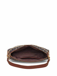 ZOUK Ethnic Motifs Printed Structured Baguette Bag Handbags