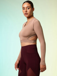 HRX by Hrithik Roshan ACTIVE-GODDESS Cut Outs Slim Fit Rapid Dry Training Crop T-shirt