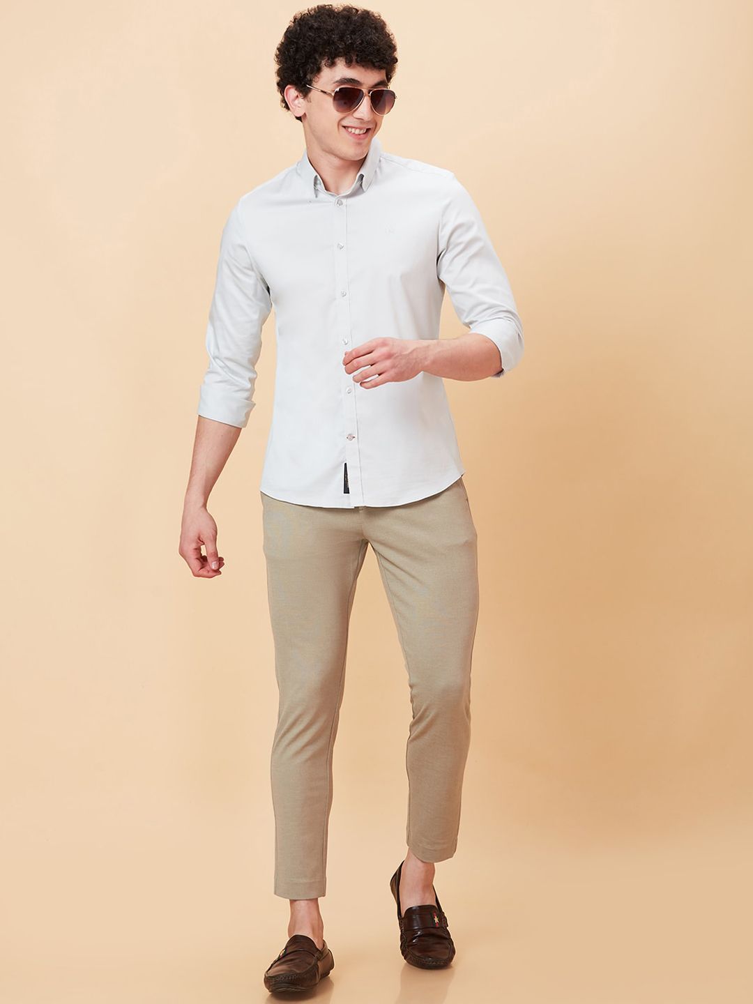 Being Human Men Mid Rise Easy Wash Cotton Chino Trousers