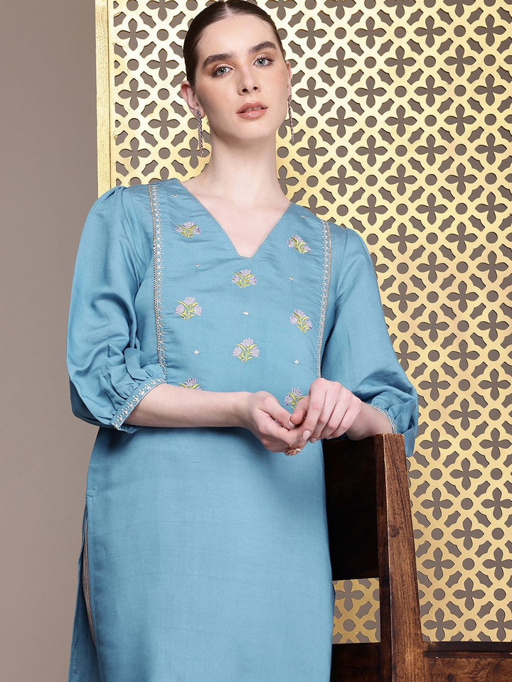 House of Pataudi Jashn Indie Florals Yoke Design Kurta