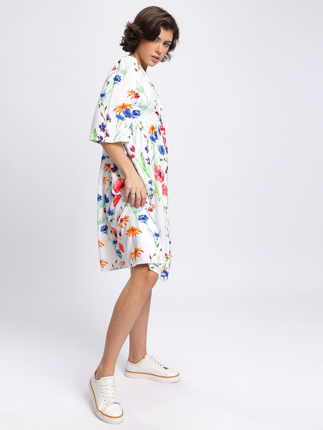 DressBerry Floral Meadows Cut Out Detail Shirt Style Dress