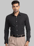 Park Avenue Micro Ditsy Printed Spread Collar Organic Cotton Slim Fit Formal Shirt