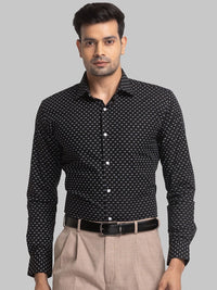 Park Avenue Micro Ditsy Printed Spread Collar Organic Cotton Slim Fit Formal Shirt
