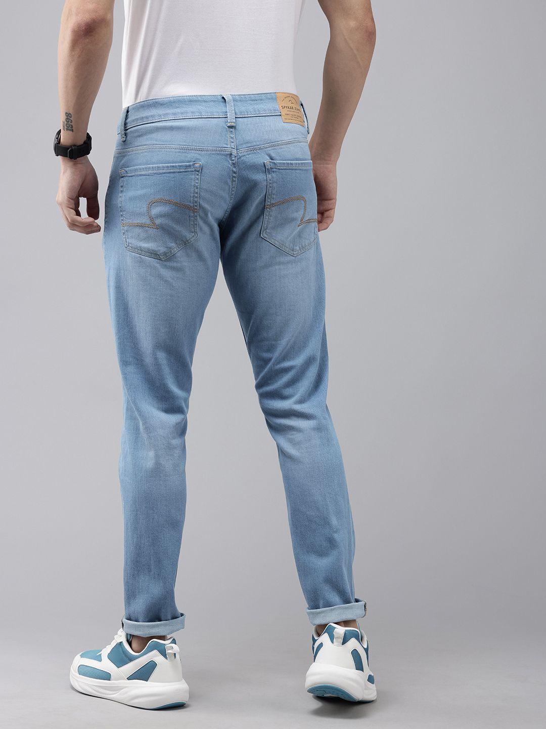 SPYKAR Men Super Skinny Fit Low-Rise Light Fade Stretchable Jeans