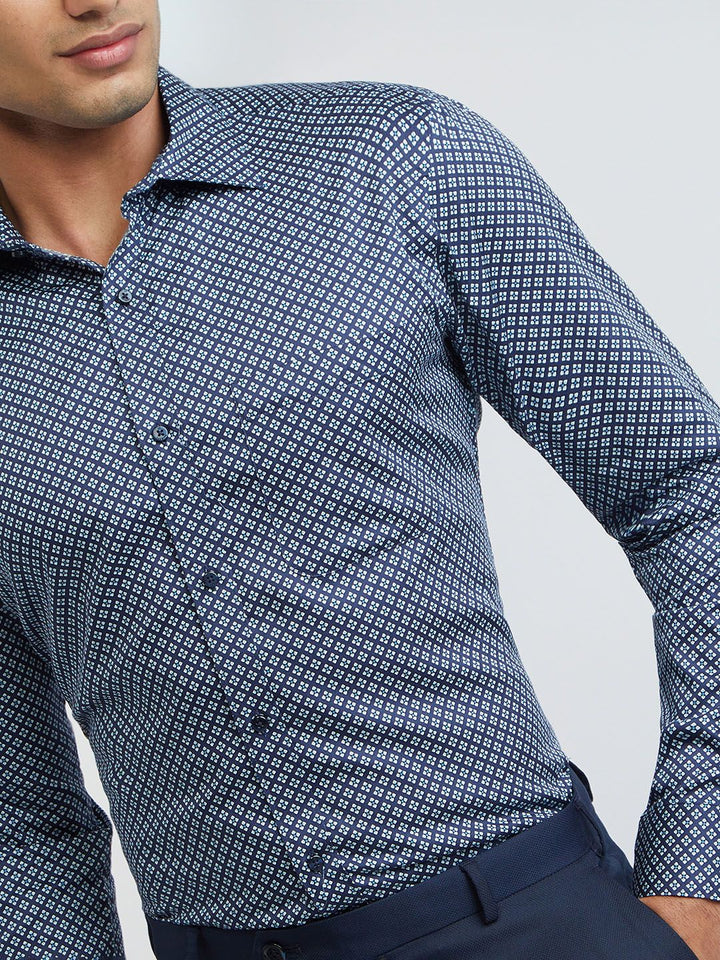 Baju Formal Bercetak Raymond Slim Fit Pure Cotton