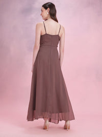 DressBerry Pleated Slit Wrap Maxi Dress