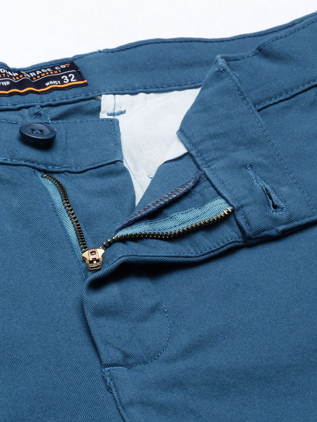 The Indian Garage Co Men Blue Slim Fit Regular Shorts