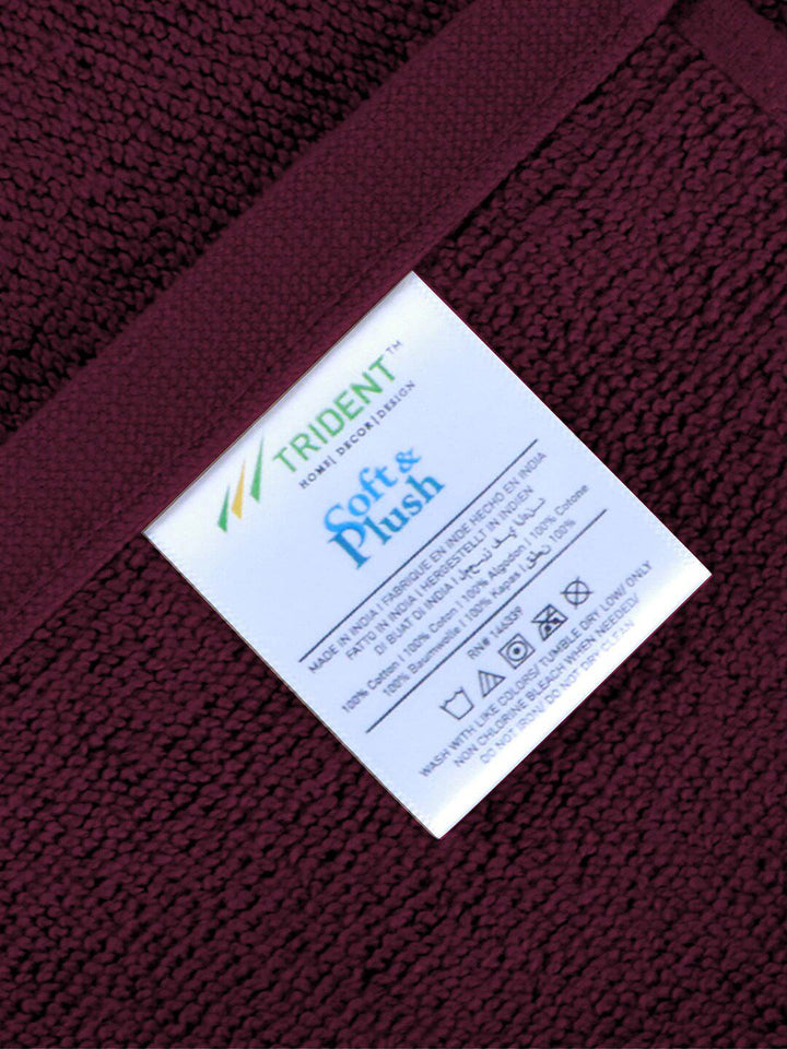 MYTRIDENT Burgundy Set of 2 Super Absorbent 800 GSM Cotton Bath Mat