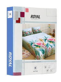 Moda Rapido X KLOTTHE Blue & Pink Floral 400 TC King Bedsheet with 2 Pillow Covers