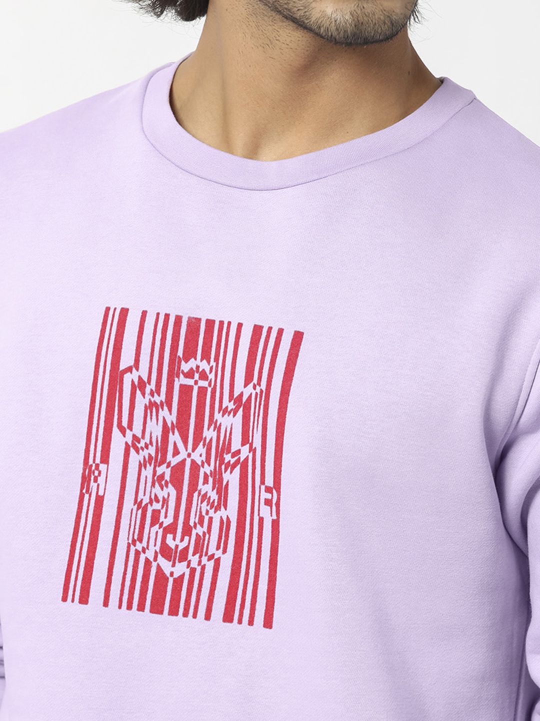 RARE RABBIT Men Pysde Graphic Print Logo Sweatshirt