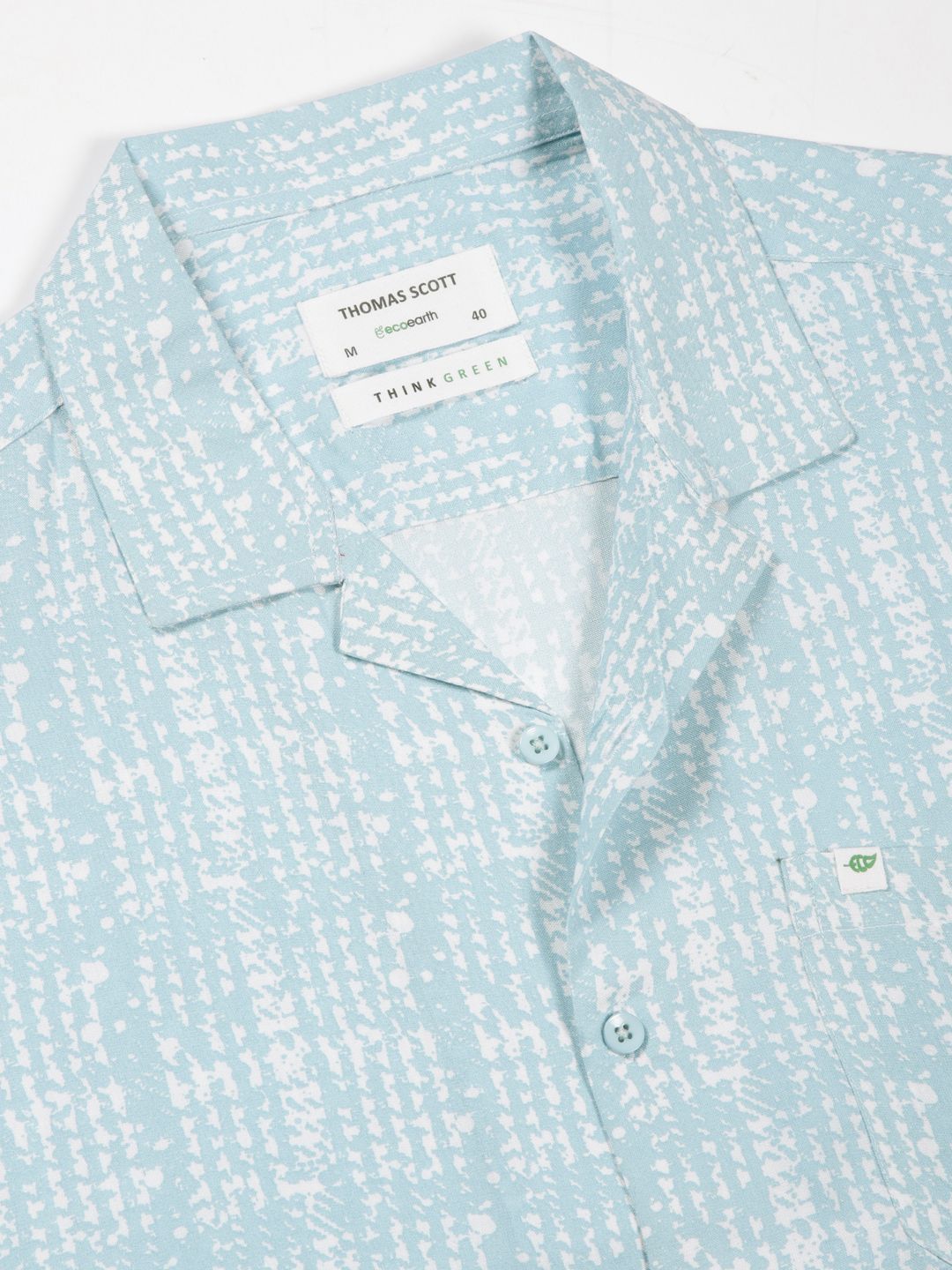 Thomas Scott Men Premium Printed Cuban Collar Casual Shirt