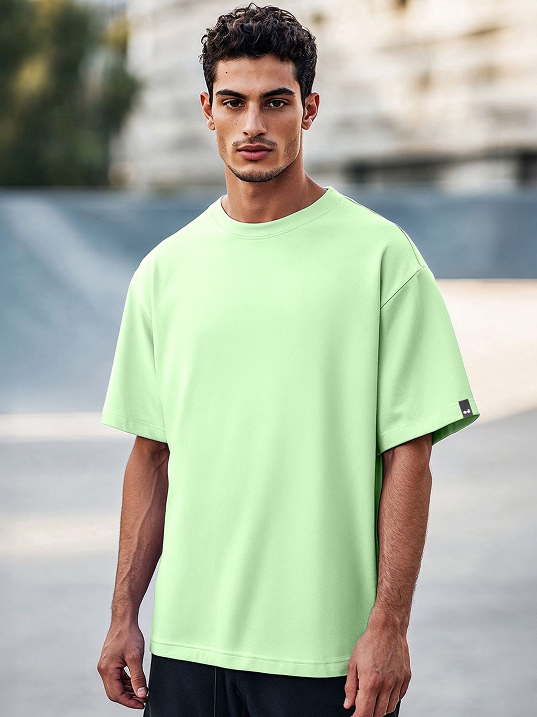 Bewakoof Drop-Shoulder Sleeves Oversized Cotton T-shirt