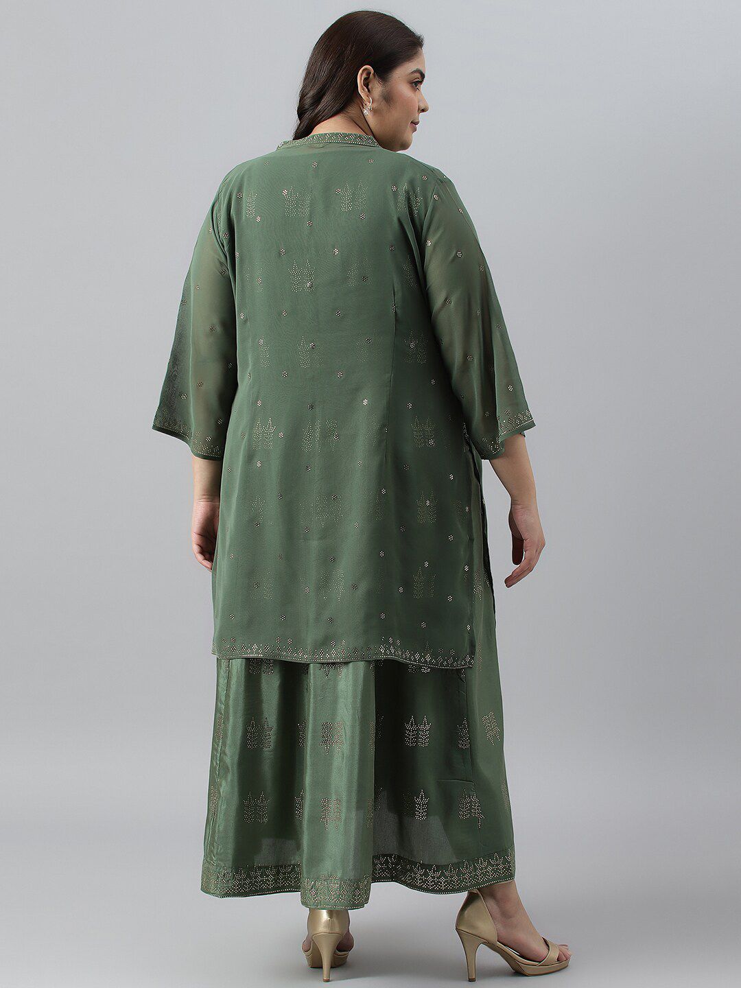 W Plus Size Ethnic Motifs Maxi Ethnic Dress