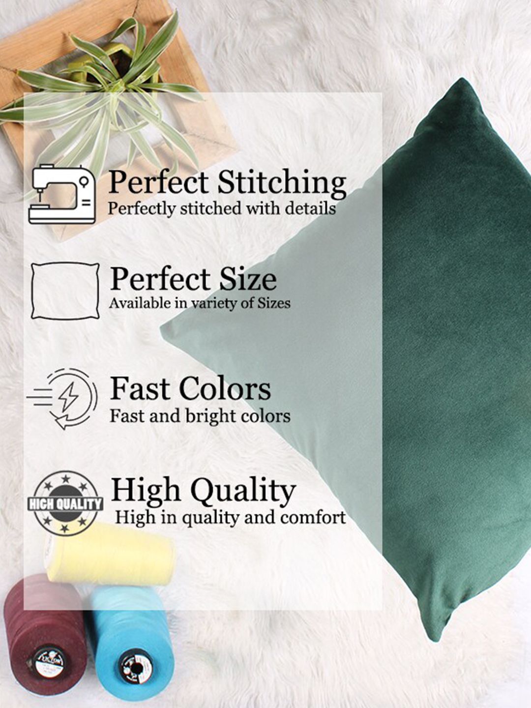 STITCHNEST Green 5 Pieces Velvet Square Cushion Covers