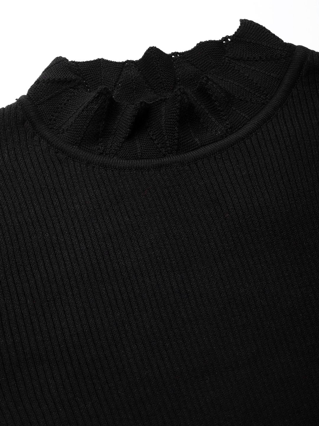 STREET 9 Women Black Solid Sweater