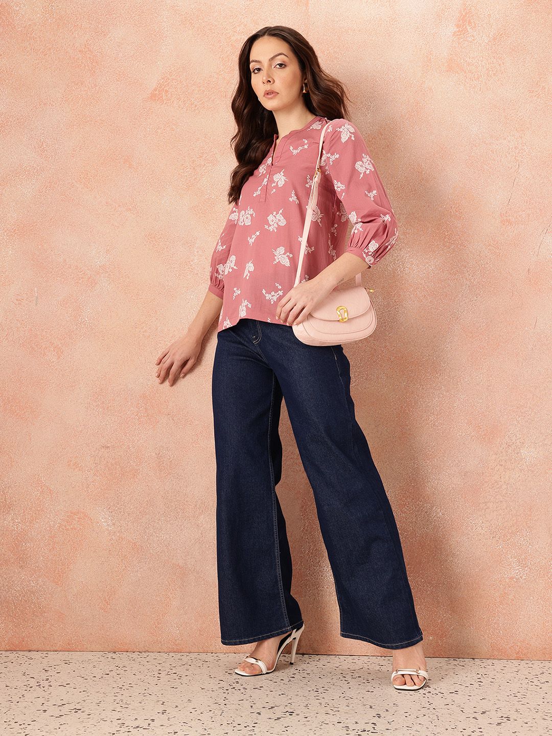 all about you Floral Print Puff Sleeves Cotton Top