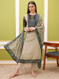 Vishudh Printed Regular Kurta with Trousers & With Dupatta