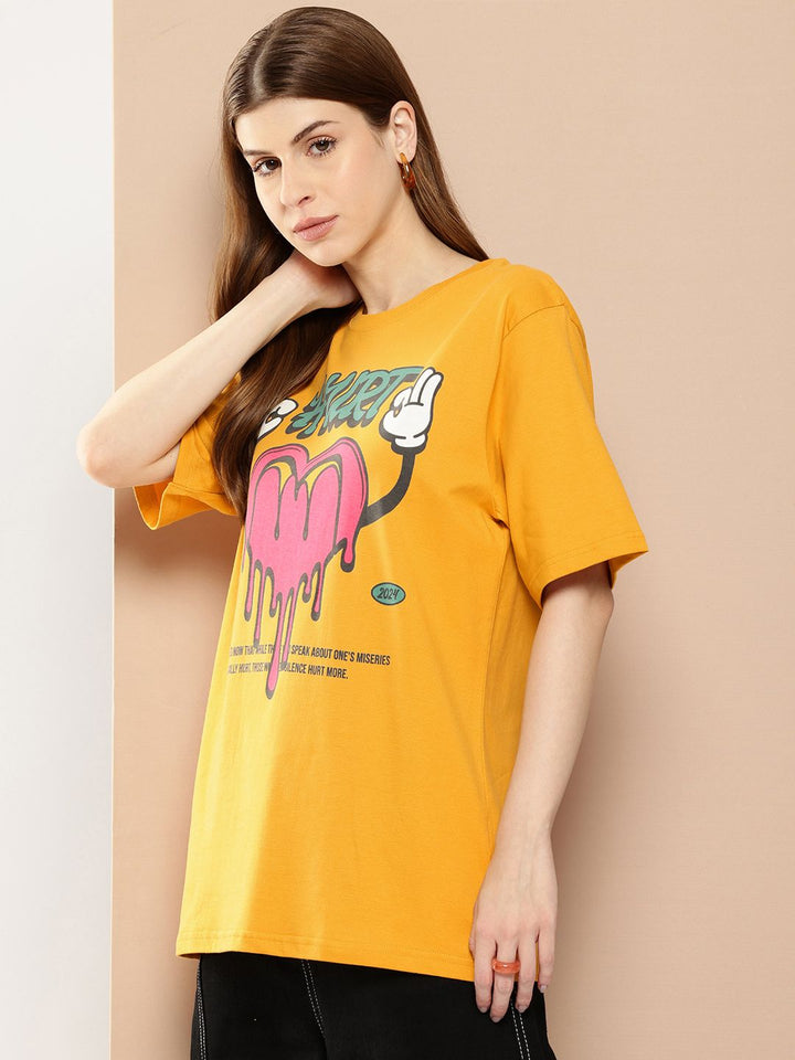 Difference of Opinion Printed Oversized Pure Cotton T-shirt