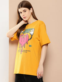 Difference of Opinion Printed Oversized Pure Cotton T-shirt