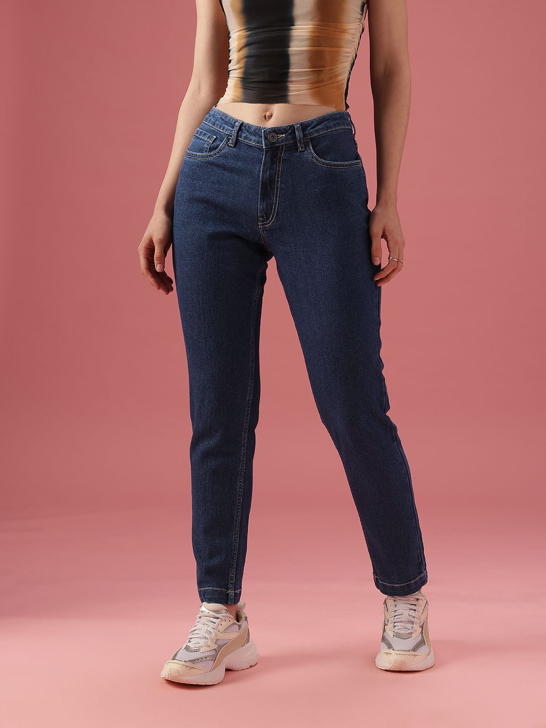 DressBerry Women Boyfriend Fit High-Rise Light Fade Stretchable Jeans