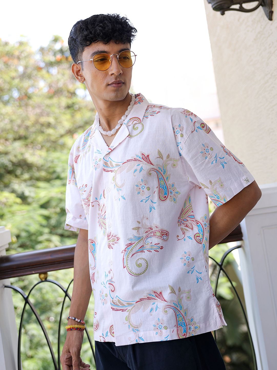The Indian Garage Co Men Relaxed Fit Indie FLoral Printed Resortwear Shirt