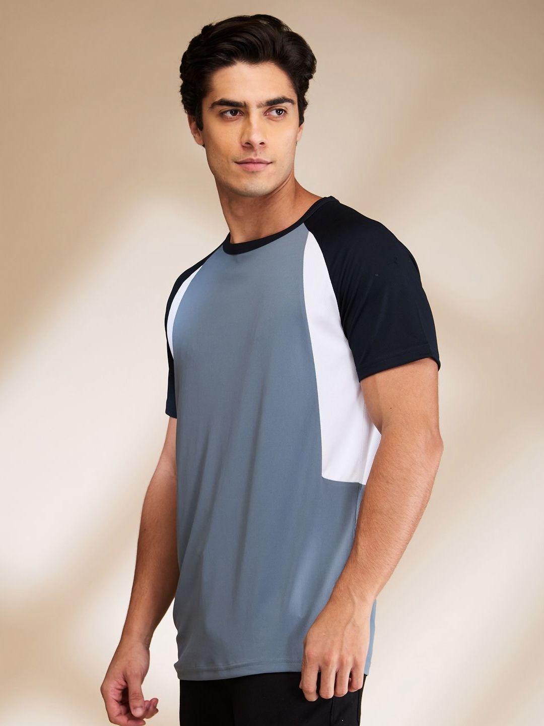 Being Human Men Colourblocked Round Neck Cotton T-shirt