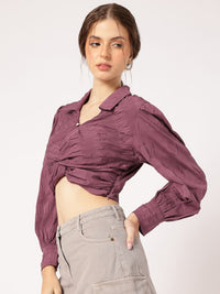 DressBerry Twisted Chic Seersucker Crop top