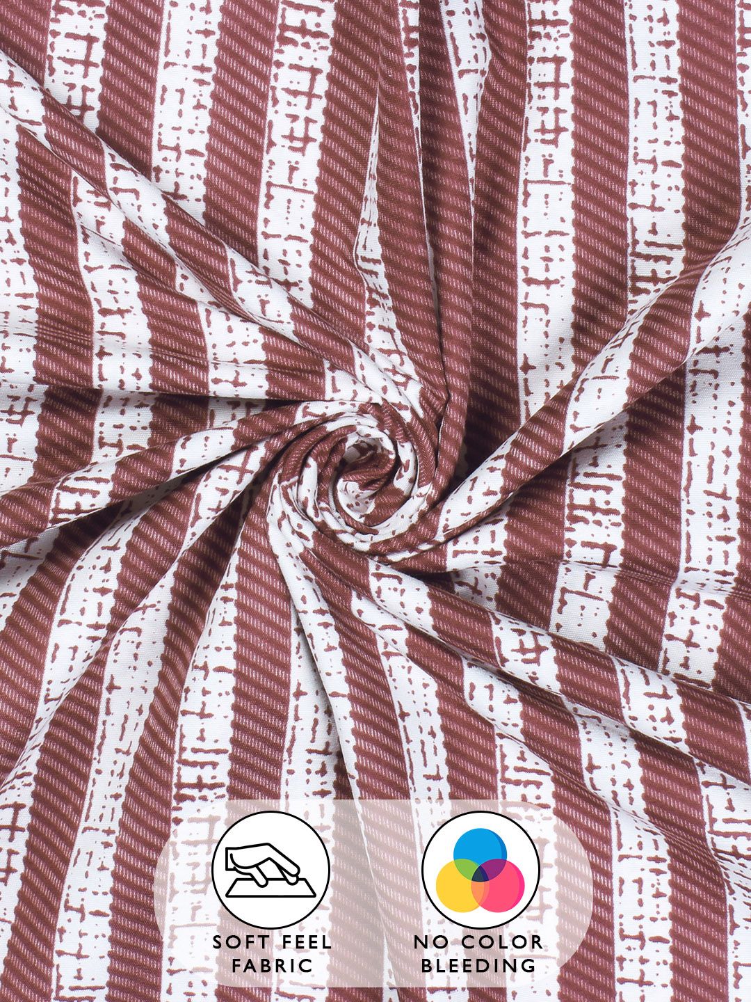 Story@home Arena Maroon & White Striped Microfiber 180 TC Queen Bedsheet & 2 Pillow Covers