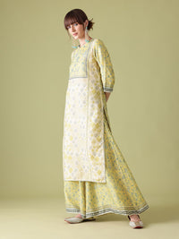 Anouk Indie Floral Printed Keyhole Neck Kurta with Palazzos & Dupatta