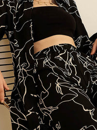 Berrylush Printed Longline Shirt With Trousers Co-Ords