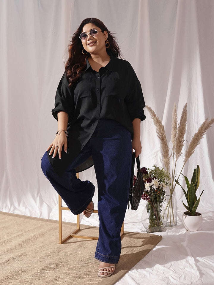 CURVY STREET Comfort Spread Collar Oversized Shirt