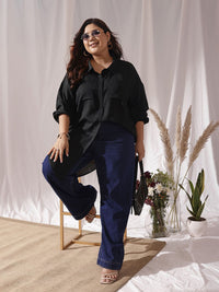 CURVY STREET Comfort Spread Collar Oversized Shirt