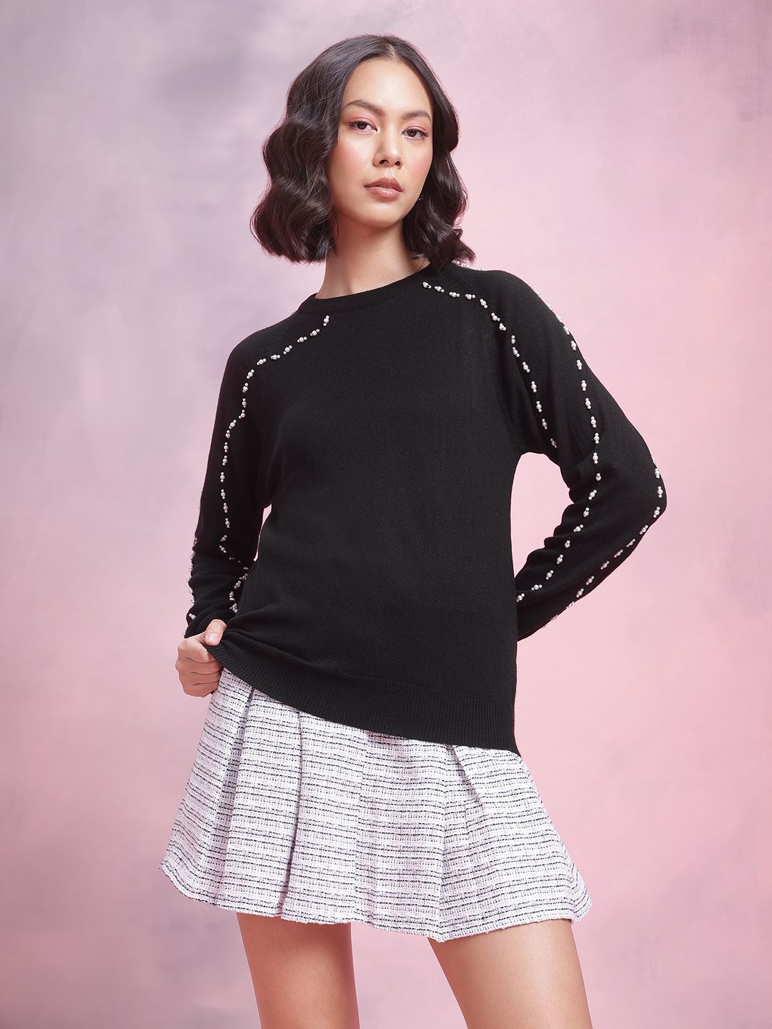 DressBerry Beads Embroidered Acrylic Pullover
