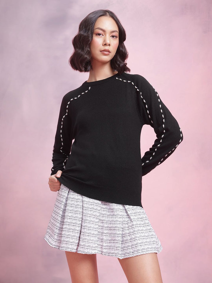 DressBerry Beads Embroidered Acrylic Pullover