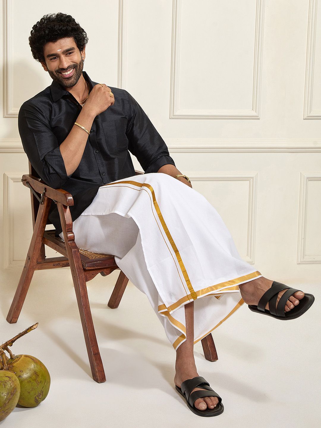 VASTRAMAY Shirt With Veshti Set