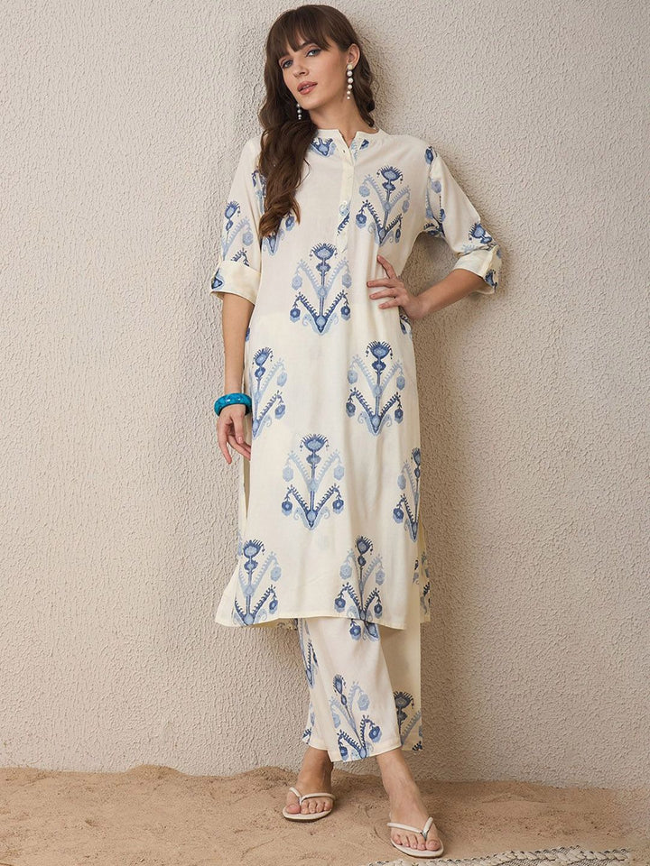Indo Era Women Printed Regular Kurta with Trousers