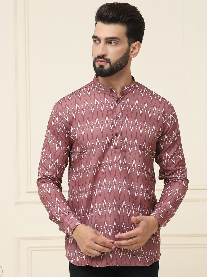 SOJANYA Men Brown Ethnic Motifs Printed Kurta