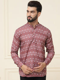SOJANYA Men Brown Ethnic Motifs Printed Kurta