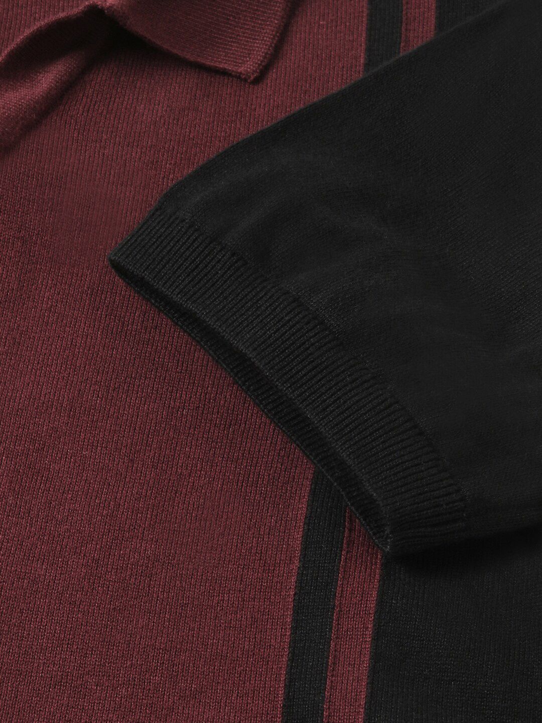 THE BEAR HOUSE Colourblocked Polo Collar Cotton Slim Fit T-shirt