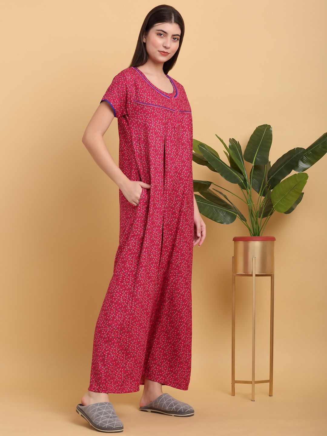 Sweet Dreams Printed Cotton Maxi Nightdress