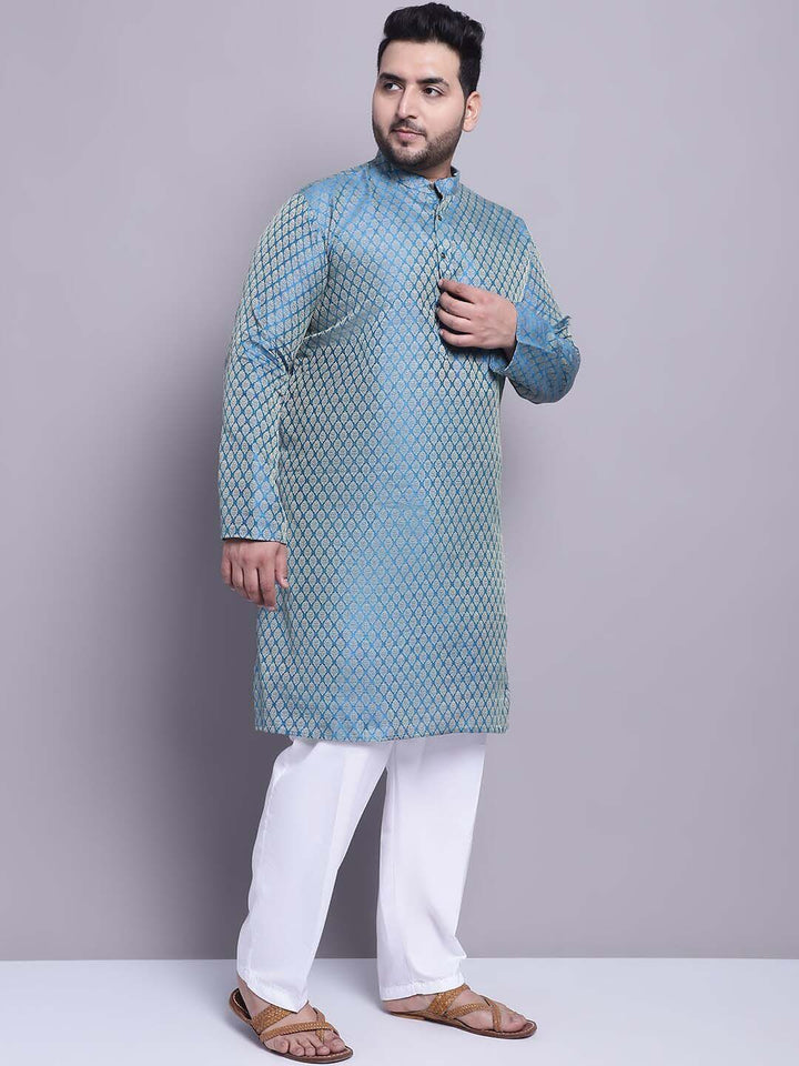 SOJANYA PLUS Woven Design Regular Kurta With Pyjamas & With Nehru Jacket