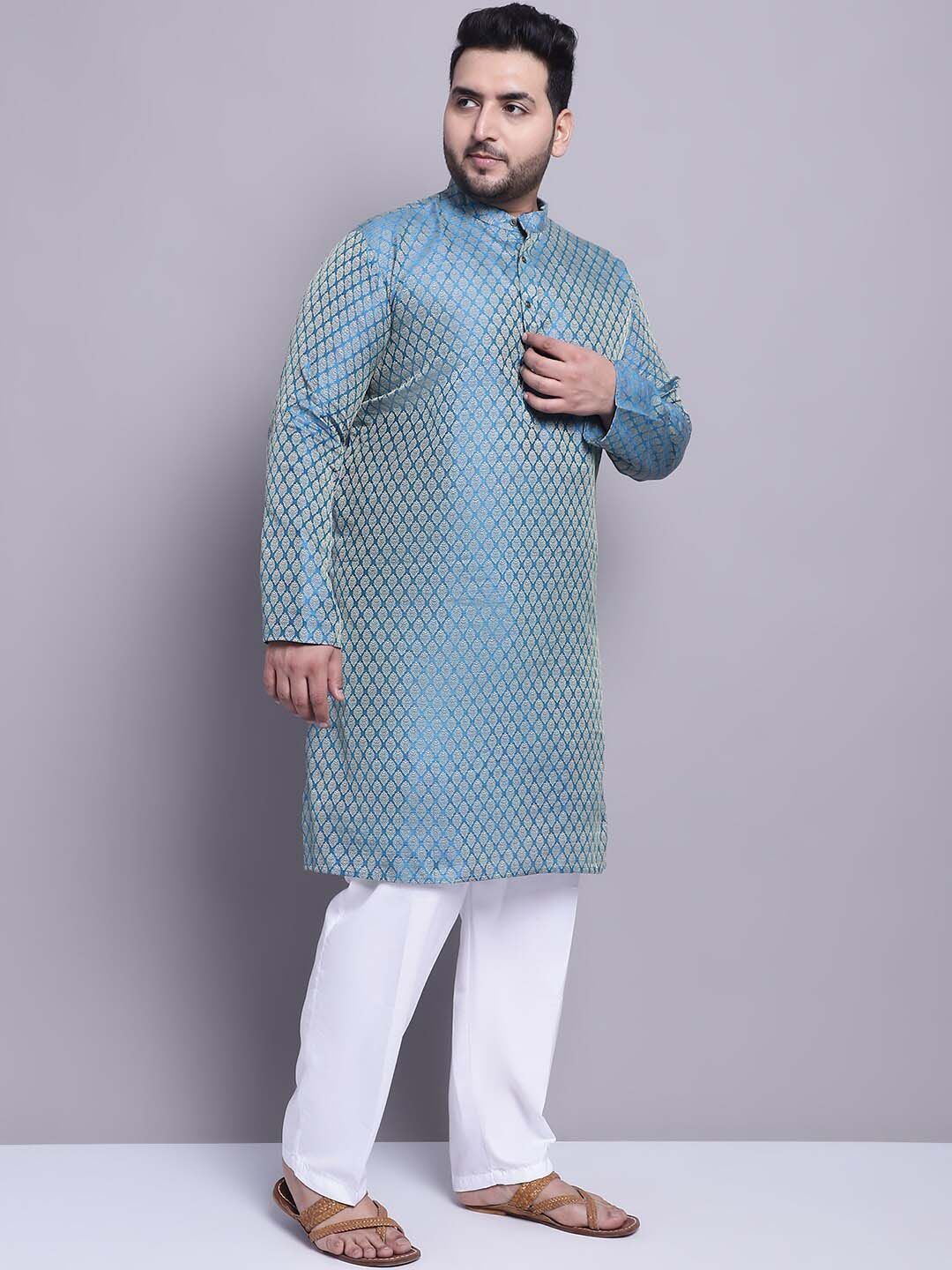 SOJANYA PLUS Woven Design Regular Kurta With Pyjamas & With Nehru Jacket