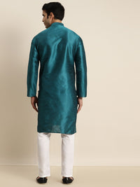 SOJANYA Men Teal Jacquard Kurta