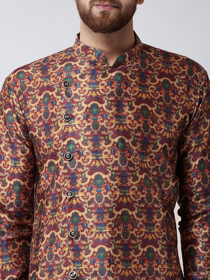 SOJANYA Men Multicoloured Printed Straight Kurta