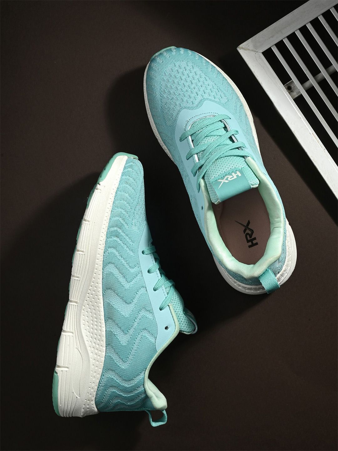 HRX by Hrithik Roshan Women Sea Green & White Memory Foam Mesh Running Shoes