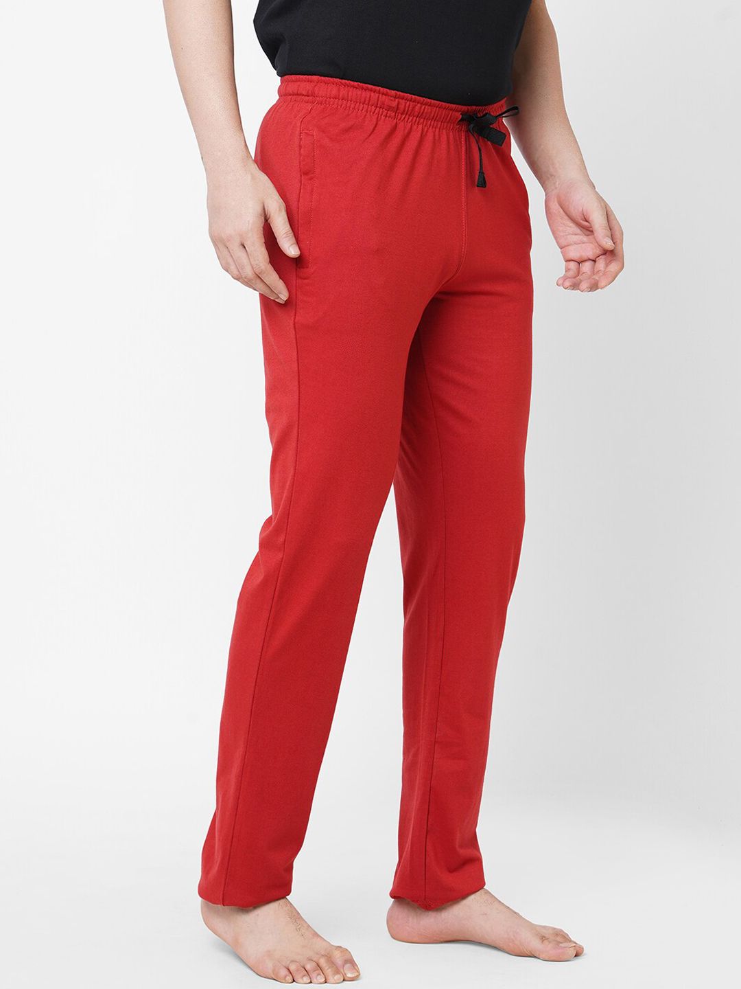 Sweet Dreams Men Orange Coloured Solid Lounge Pants